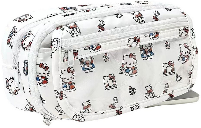 옐상 캐릭터 7종 수납 필통 파우치, 1개, 키티