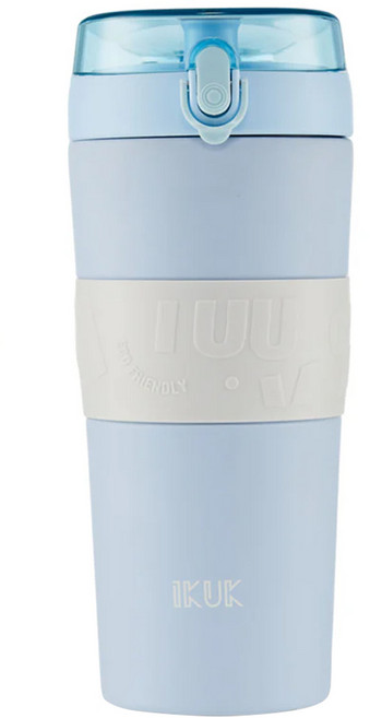 IKUK 艾可 保溫大Q彈杯, 北歐藍, 800ml, 1個