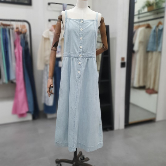 써스데이아일랜드 슬리브리스 데님 원피스 T254MOP351W_CA