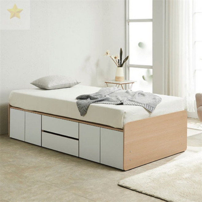 901M LED 높은 2단 수납침대 SS B형 수납형침대, 메이플화이트