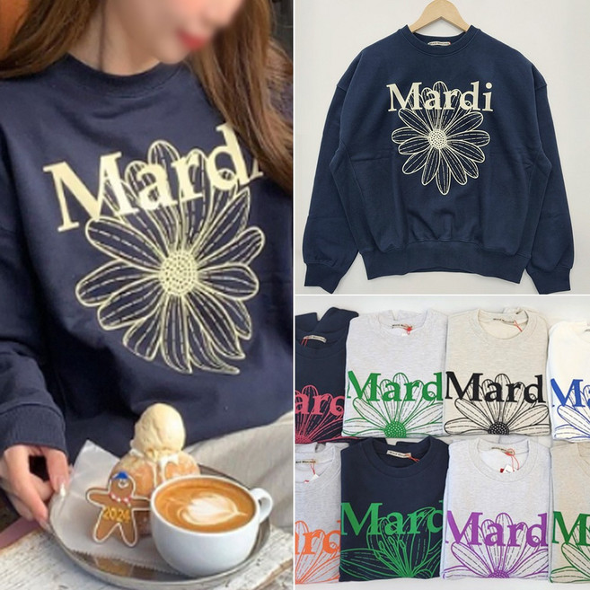 마르디메크르디 맨투맨꽃 플라워 스웻셔츠