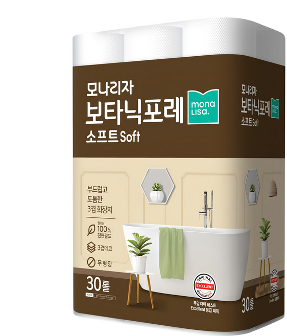 모나리자 보타닉포레 소프트 천연펄프 화장지, 30m, 30개입, 1개