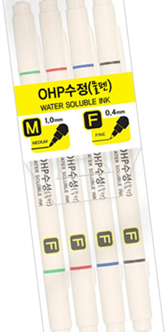TWKL OHP 수성펜 4색세트 미디움