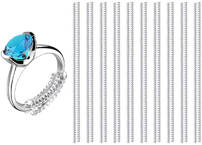 리빙준 반지 사이즈 조절 이너밴드 실리콘 투명 크기 줄이기, 10개, 5mm