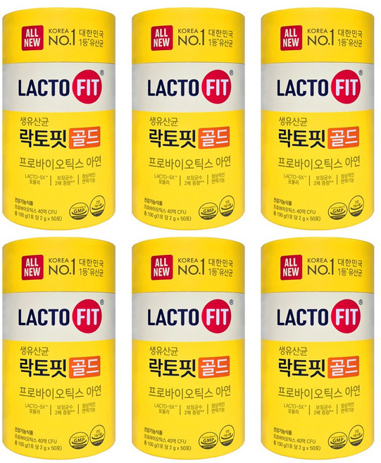 종근당건강 NEW 리뉴얼 락토핏 골드 6통, 100g, 6개