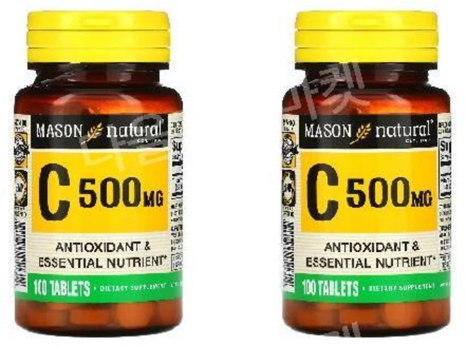 2개 Mason Natural 비타민C영양제 바이타민C 비타민C500 VitaminC 100정 - 쿠팡
