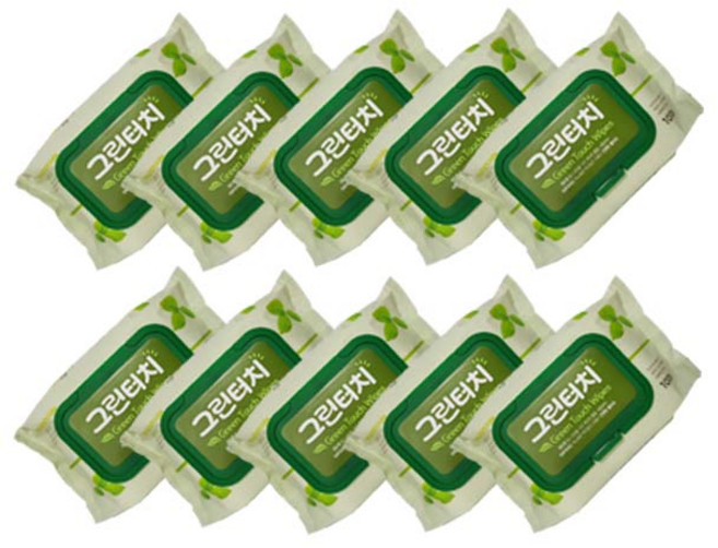 샤인 그린터치 유아물티슈 캡형, 100개입, 10개