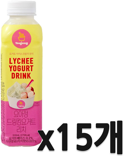 요아정 드링킹요거트 리치, 15개, 500ml