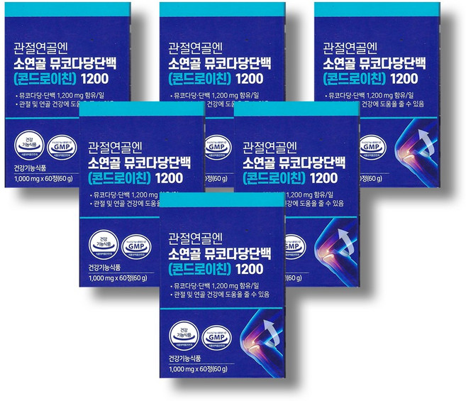 올바른건강식품 관절엔 소연골 뮤코다당단백 콘드로이친 1200, 60정, 6개