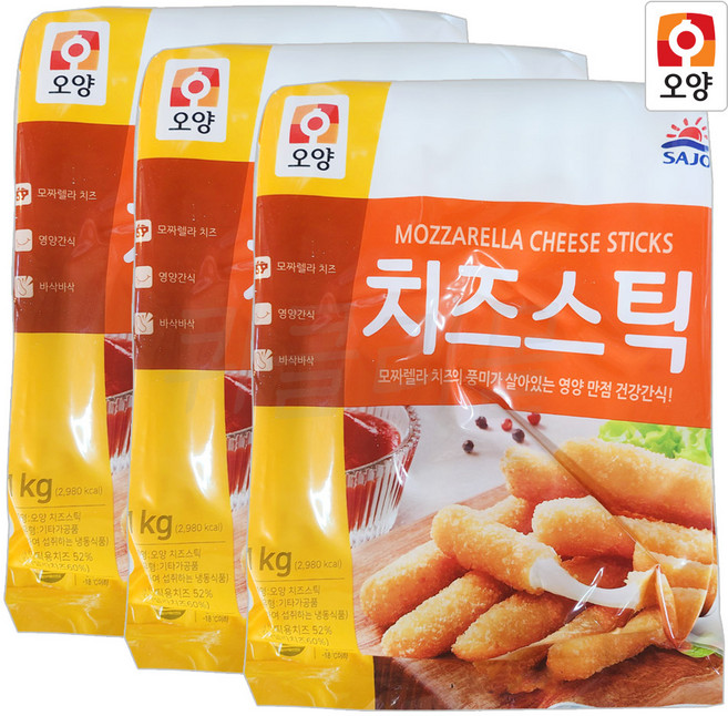 사조오양 치즈스틱1kg, 1kg, 3개