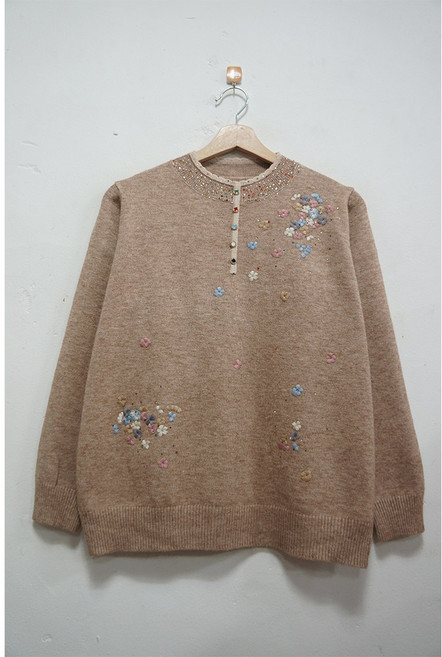 형제상회 할머니티 니트 스웨터 라운드 할머니옷 요양원 실내복 0070SF02