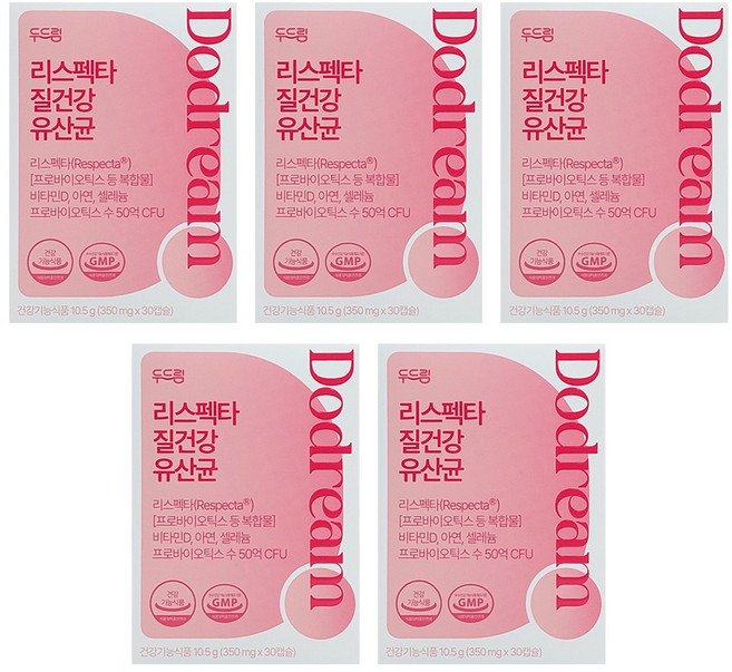 두드림 리스펙타 질 건강 생유산균 10.5g, 30회분, 5개