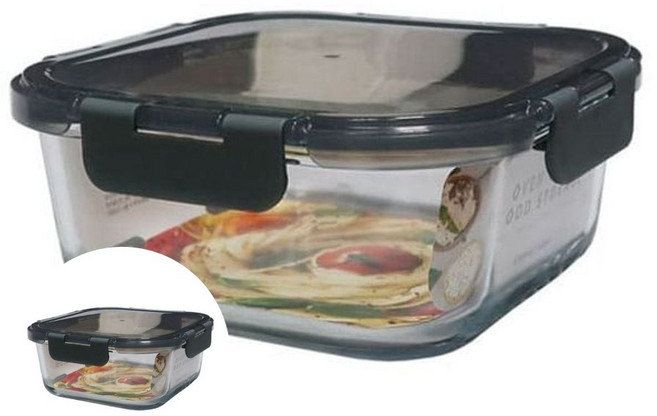 모드니 오븐 유리 밀폐용기 정사각1200ml 냉장고밀폐용기, 1개