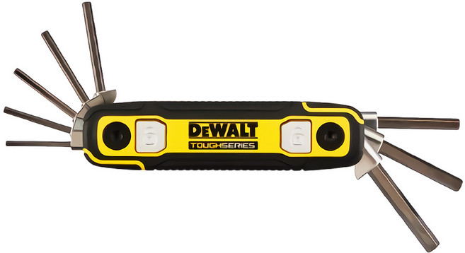 디월트공식대리점 접이식 육각 렌치 터프시리즈 폴딩 다용도 휴대용 포켓 6각 렌치세트 8pcs SAE규격 DWHT70266, 1