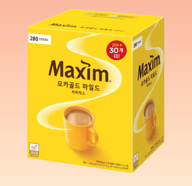맥심 모카골드 마일드 커피믹스 280스틱, 12g, 280개입, 1개