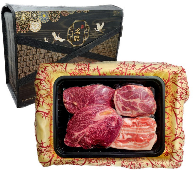 한우 한돈 선물세트 등심 채끝살 삼겹살 목살 1.6kg 냉장육, 1개