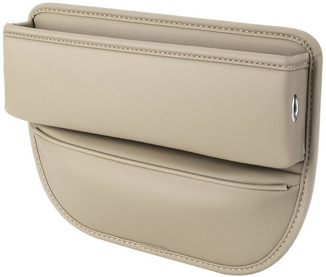 자동차 보관 다기능 인테리어 포켓 정리함 개 가죽 액세서리 1 거치대 슬릿 운전석 갭 카시트, Beige-1pc, 1개