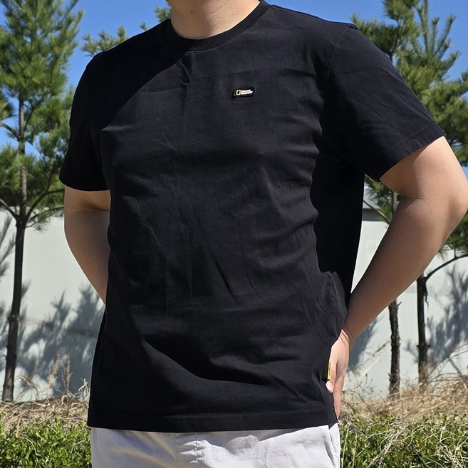 매장판 내셔널지오그래픽 반팔티 반팔 티셔츠 스몰로고 오버핏 커플