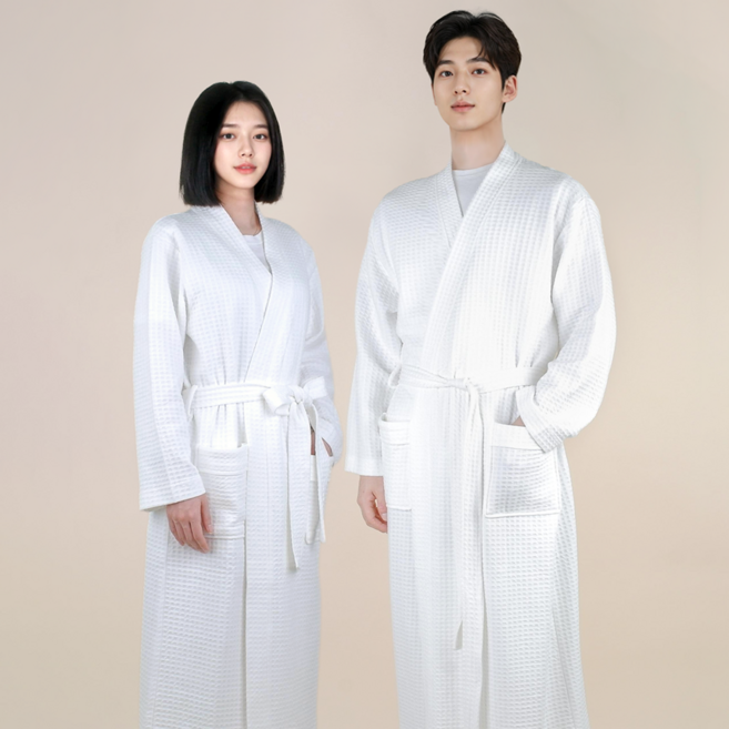 브리지스누즈 프리미엄 60수 순면 호텔 샤워가운 남여공용 커플 목욕 로브