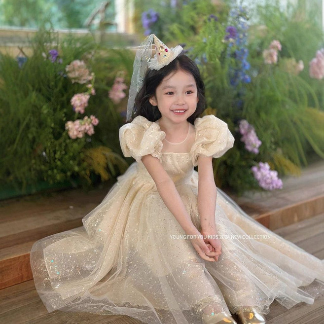 YOUNG FOR YOU KIDS 女童蓬蓬紗公主連衣裙