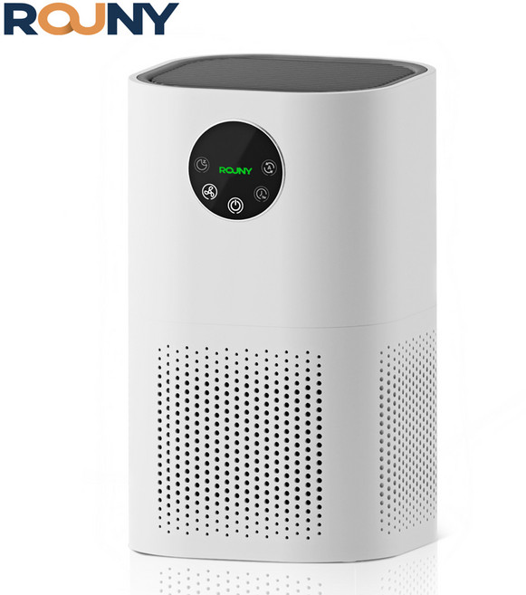 ROUNY 대용량 공기청정기 50제곱미터 커버 미세먼지 제거 H13 트루HEPA 360흡입, 흰색, APT1
