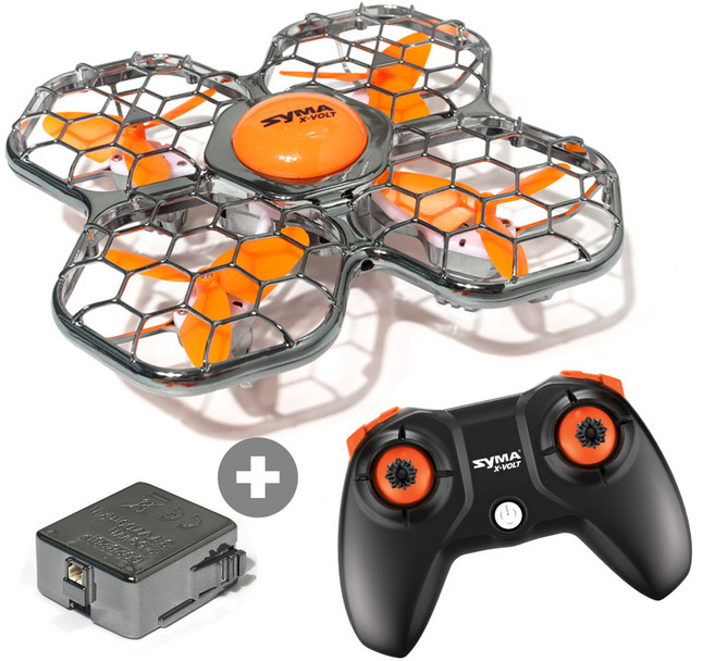 시마드론 X-VOLT 헤드리스 모드 입문용 드론 안정적인 비행 자동 이륙 착륙, 오렌지, 1개