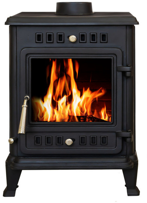 SL-091 신일금속 사각 화목 주물난로 장작 불멍 유리창 펜션 나무 벽난로