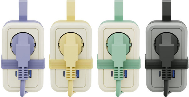 에코너 MT11 충전기 휴대용멀티탭 전선형 1.5m 4000W, 1개, 크림라벤더