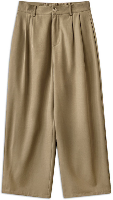 빅사이즈 남녀공용 투턱 반밴딩 와이드 슬랙스 팬츠 (LZ005)