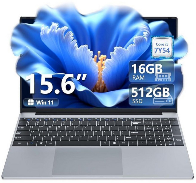 15.6인치 게이밍 노트북 i5-7Y54(최대 3.20GHz) 16GB RAM 512GB SSD용 비즈니스 노트북 컴퓨터 풀 HD 1920X1080 디스플레이 백라이트 키보, I5-7Y54-16-512GB SSD