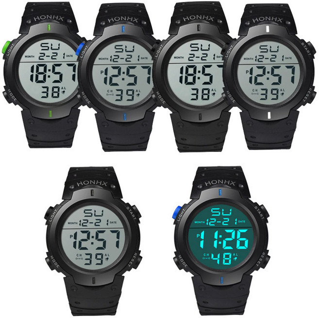 군인 손목시계 방수 알람 스톱워치 백라이트 스포츠 전자시계