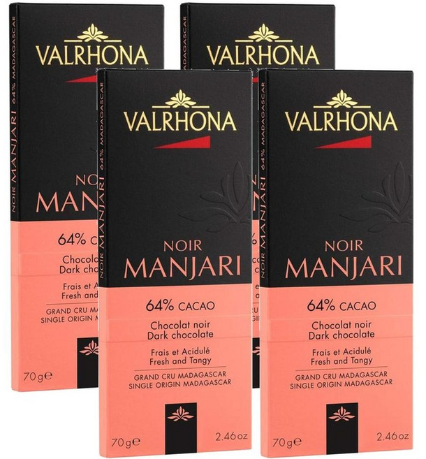 VALRHONA 그랑크뤼 MANJARI 만자리 다크 초콜렛 70g x4개, 4개