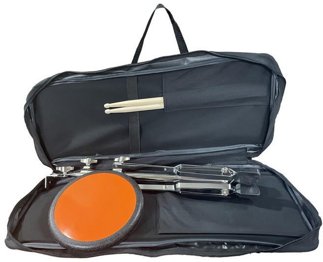 루딕 전용 드럼 연습패드 가방 패키지 셋트-실리콘 패드 8인치+사각형 가방+루딕 전용 스탠드+스틱1조, 오렌지패드