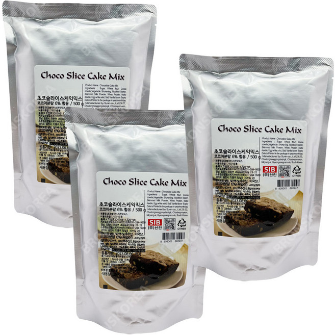 초코슬라이스 케익믹스 브라우니믹스, 3개, 500g