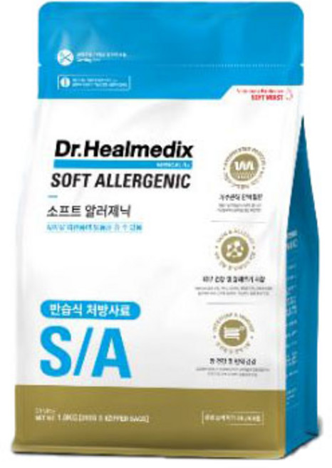 닥터힐메딕스 소프트알러제닉 s/a SA 반습식사료 1kg (250gX4팩), 1개, 가수분해연어