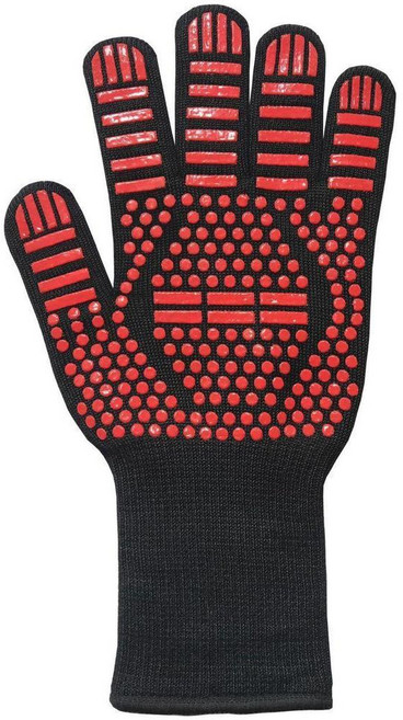 無品牌 耐高溫800度隔熱防燙硅膠手套 廚房烹飪雙層加厚高溫防護, 紅色 不適用工業 ,一隻 左右手通用, 1個