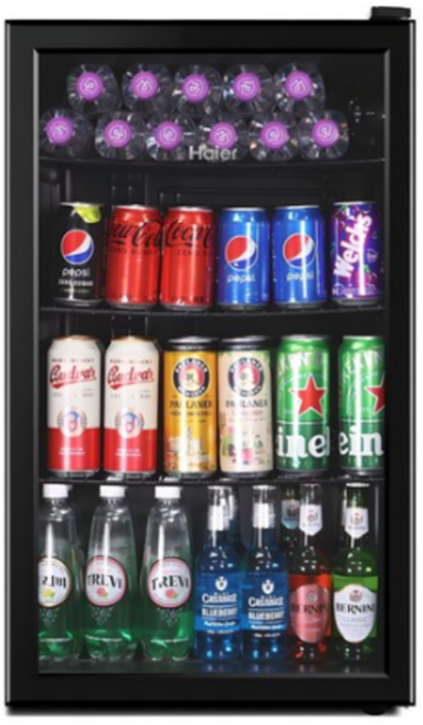 하이얼 쇼케이스 미니 냉장고 91L HSC91MDB, 01 HSC91MDB(블랙/7단온도조절/kc인증)
