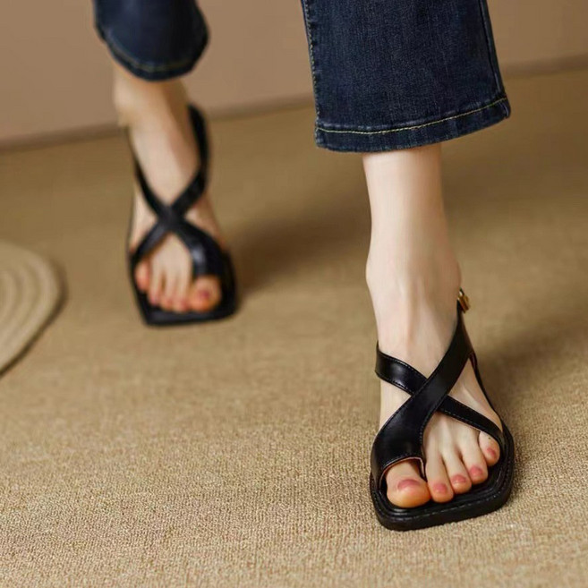 ANYOU 여름 여성 샌들 여성 스트랩샌들 캐주얼 발편한 샌들 3cm