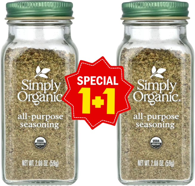 1+1 심플리오가닉 다목적 시즈닝 59g 양파 흑후추 파슬리 바질 타임 오레가노 세이지 고수 / 해외직구 미국정품, 2개