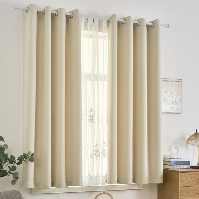 커튼콜 루시덴 암막커튼 2p/거실 안방 아일렛커튼/작은창 창문커튼