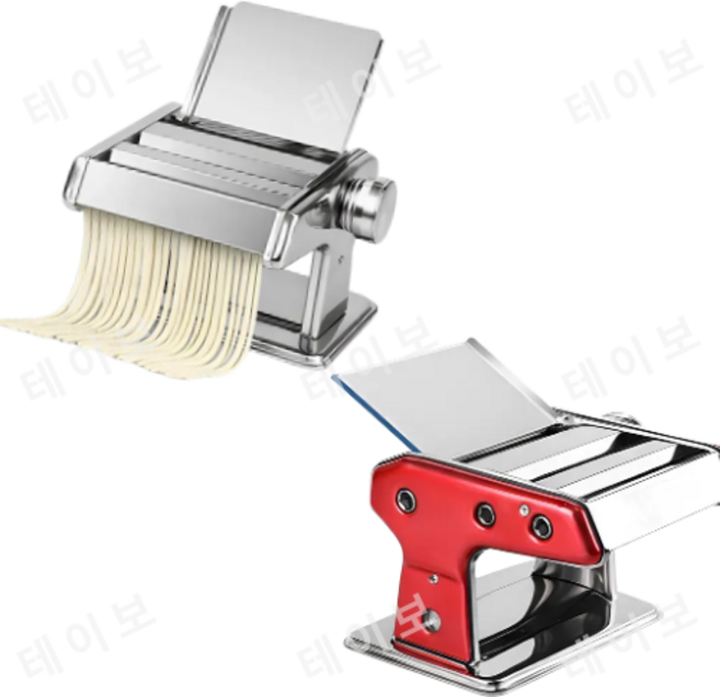 가정용 제면기 수동 면 뽑는 기계 만두피 반죽기 칼국수 소면 면 사이즈 조절, 1개, 레드 기본형