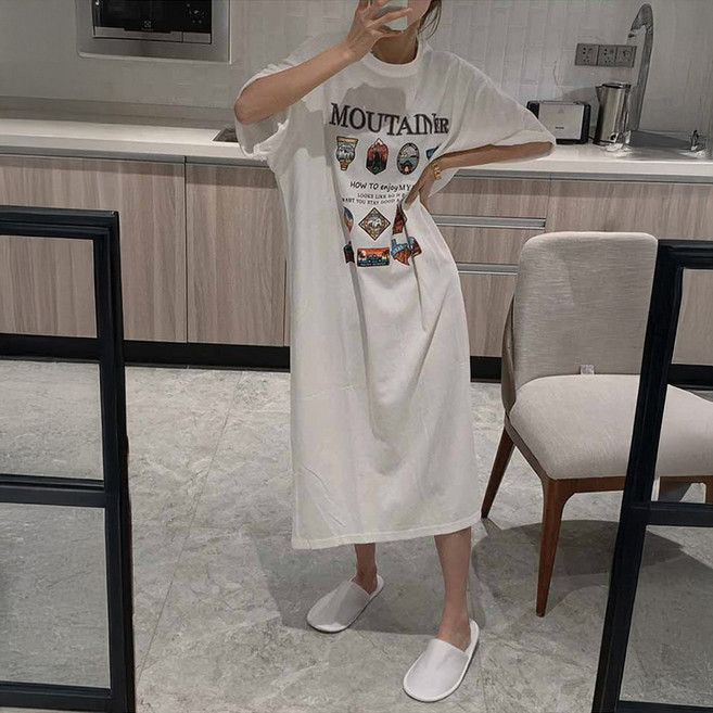 블랑루즈 마운틴 캐주얼 프린팅 롱 원피스