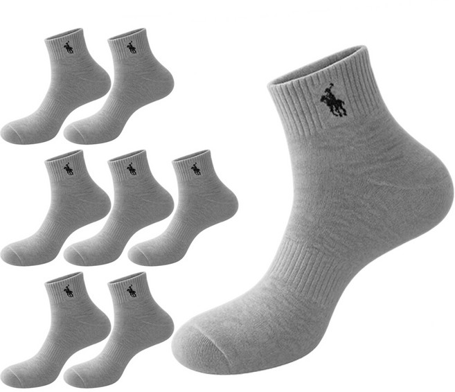 마상격구 남성 국산 스포츠 단목 양말, 8개, 그레이