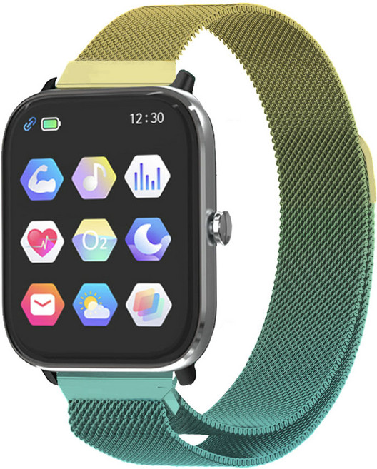 스페이스쉴드 타니프로1 스마트워치 42mm TP-652890 호환 메탈 스트랩 22mm, 라임민트