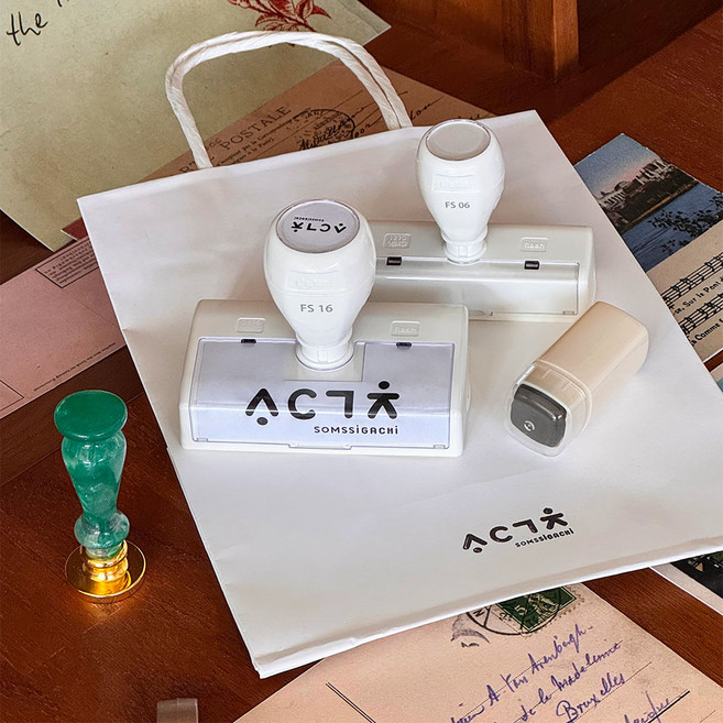 스탬프제작 카페 업소용 학교용 잉크내장 만년스탬프 2종 택1, 1개, 검정