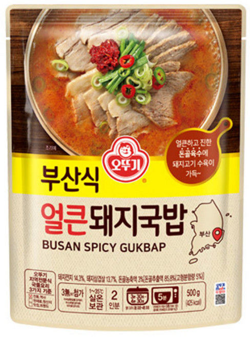오뚜기 부산식 얼큰 돼지국밥, 5개, 500g