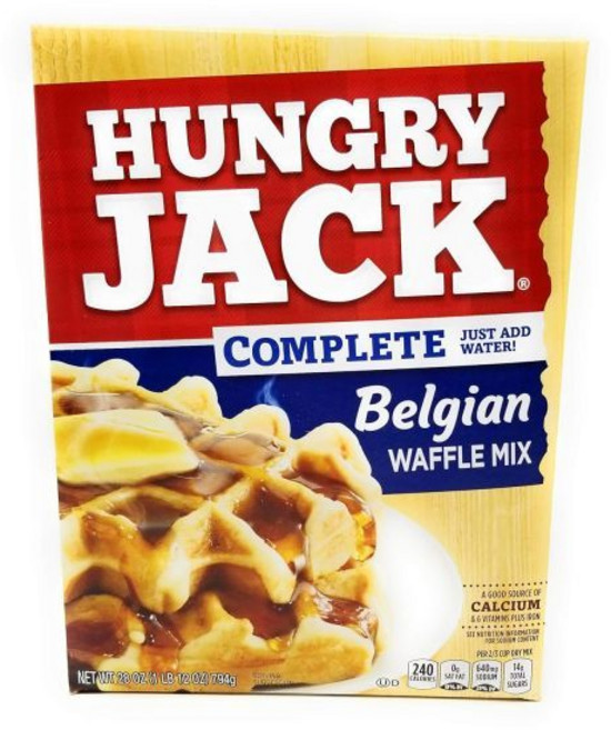 Hungry Jack 팬케이크 와플 믹스 가루 헝그리 잭 완전 벨기에 2팩, 28 Ounce (Pack of 2), Belgian