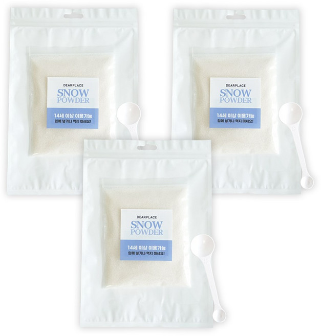 디어플레이스 스노우파우더 인공눈 눈가루 매직스노우 100g + 스푼, 3세트