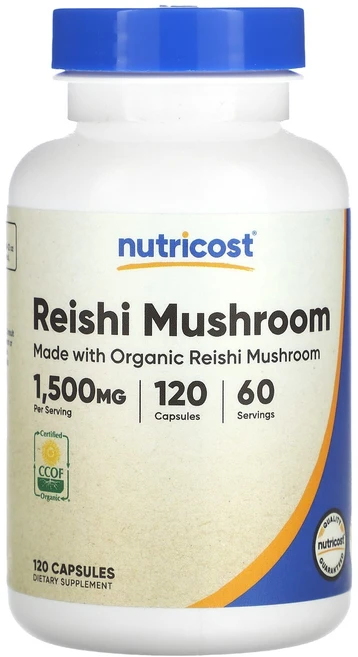 Nutricost 영지버섯 1500mg 캡슐 120정(캡슐 1정당 750mg), Nutricost영지버섯1500mg캡슐120정캡슐1정당, 1개, 120정 - 쿠팡