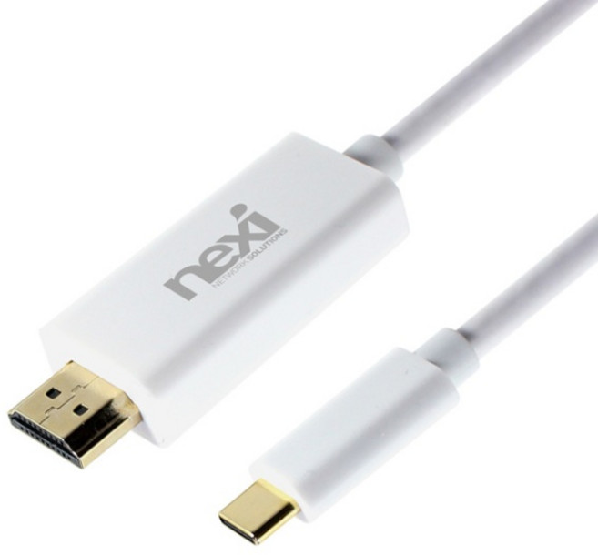 (NEXI) Type-C 3.1 to HDMI 1.4 미러링 케이블 NX543 (화이트/1.8m), 1개